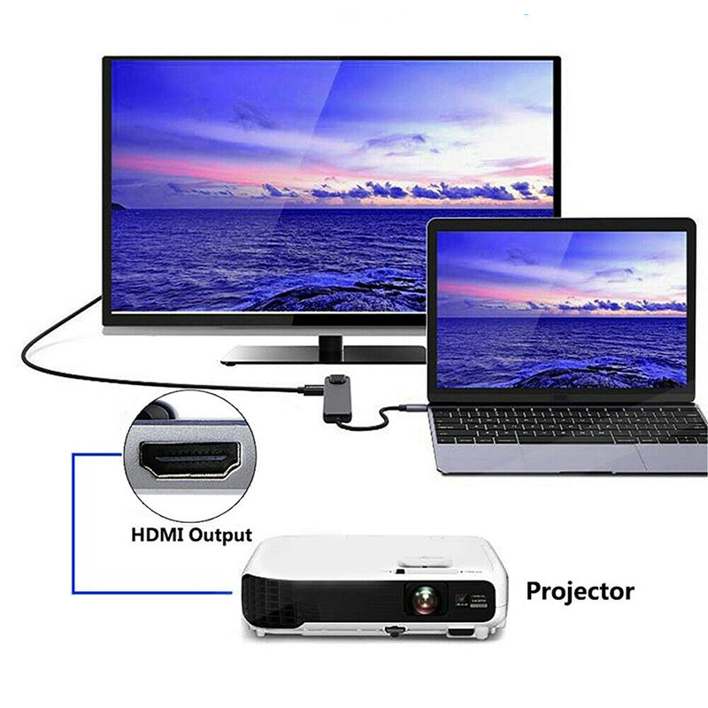 Portable Type-C Docking Station 5-in-1 USB-C Hub Adapter 4K HD Type-C Splitter to RJ45 USB-C USB 3.0 Portable Type-C Docking Station 5-in-1 USB-C Hub Adapter 4K HD Type-C Splitter to RJ45 USB-C USB 3.0